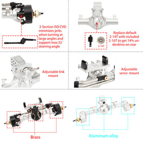 MEUS RACING Mullet rear portal axle with underdrive improves handling on steep slopes.