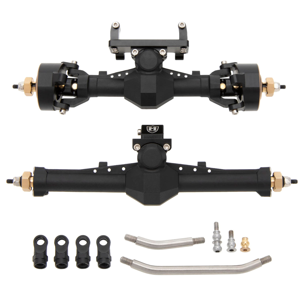 MEUS RACING front nylon SCX24 CVD axle enhances steering precision on rugged terrain.