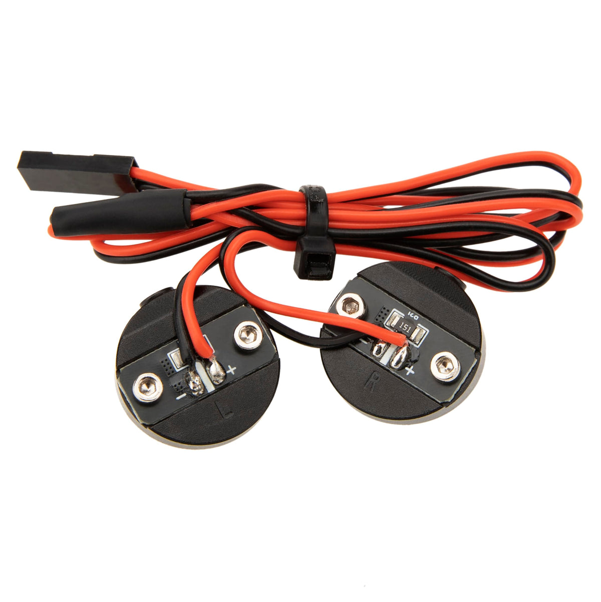 MEUS RACING kit includes two spotlights and two headlights for balanced illumination.