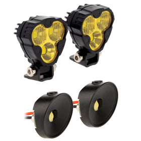 MEUS RACING LED spotlight kit installed on Vanquish H10 for improved visibility.