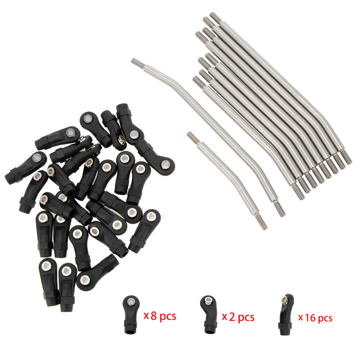 MEUS RACING SCX10 II stainless steel parts for rugged use