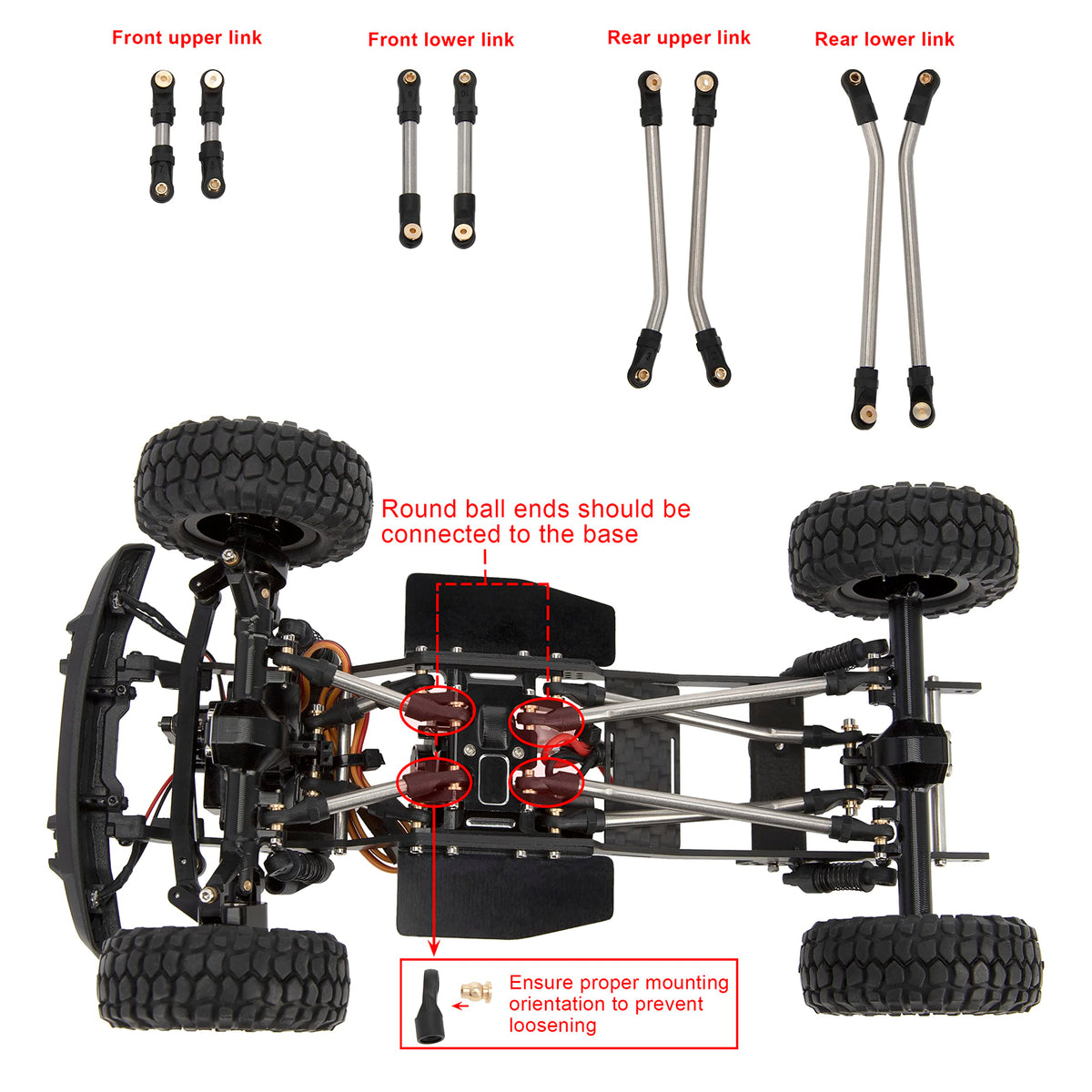 MEUS RACING SCX24 LCG anti-roll structure helps stable climbs and turns