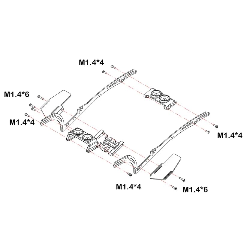 MEUS RACING SCX24 LCG titanium chassis assembly kit supports bolt-on upgrade.