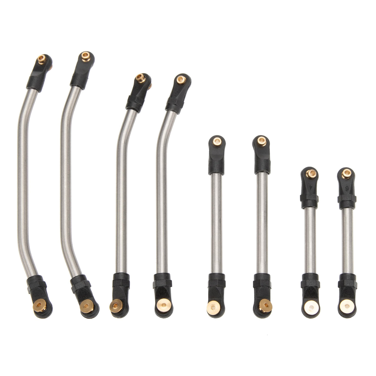 MEUS RACING SCX24 nylon rod ends and brass pivot for smooth articulation