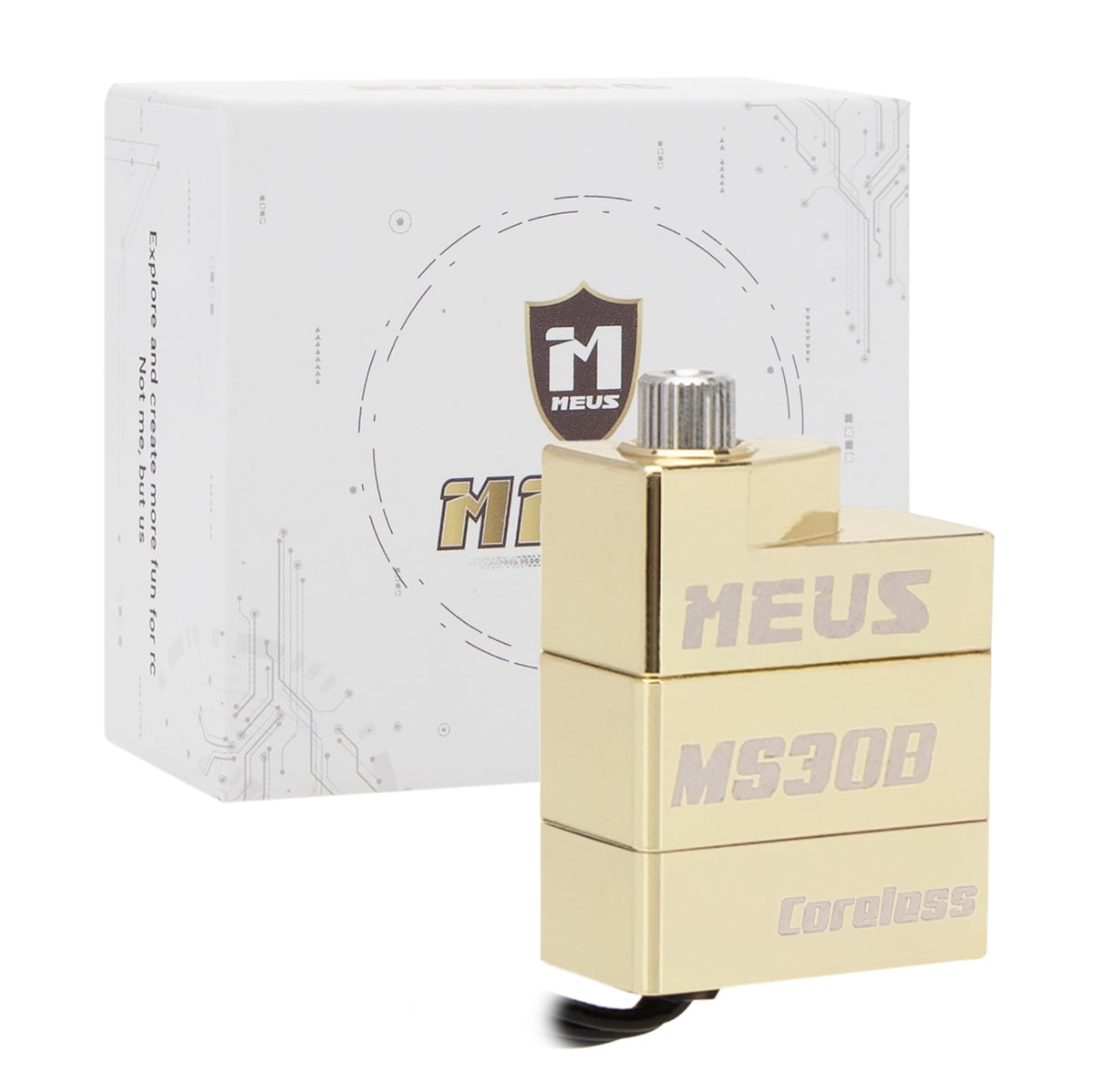 MEUS Racing package includes servo and 28T horn for quick setup