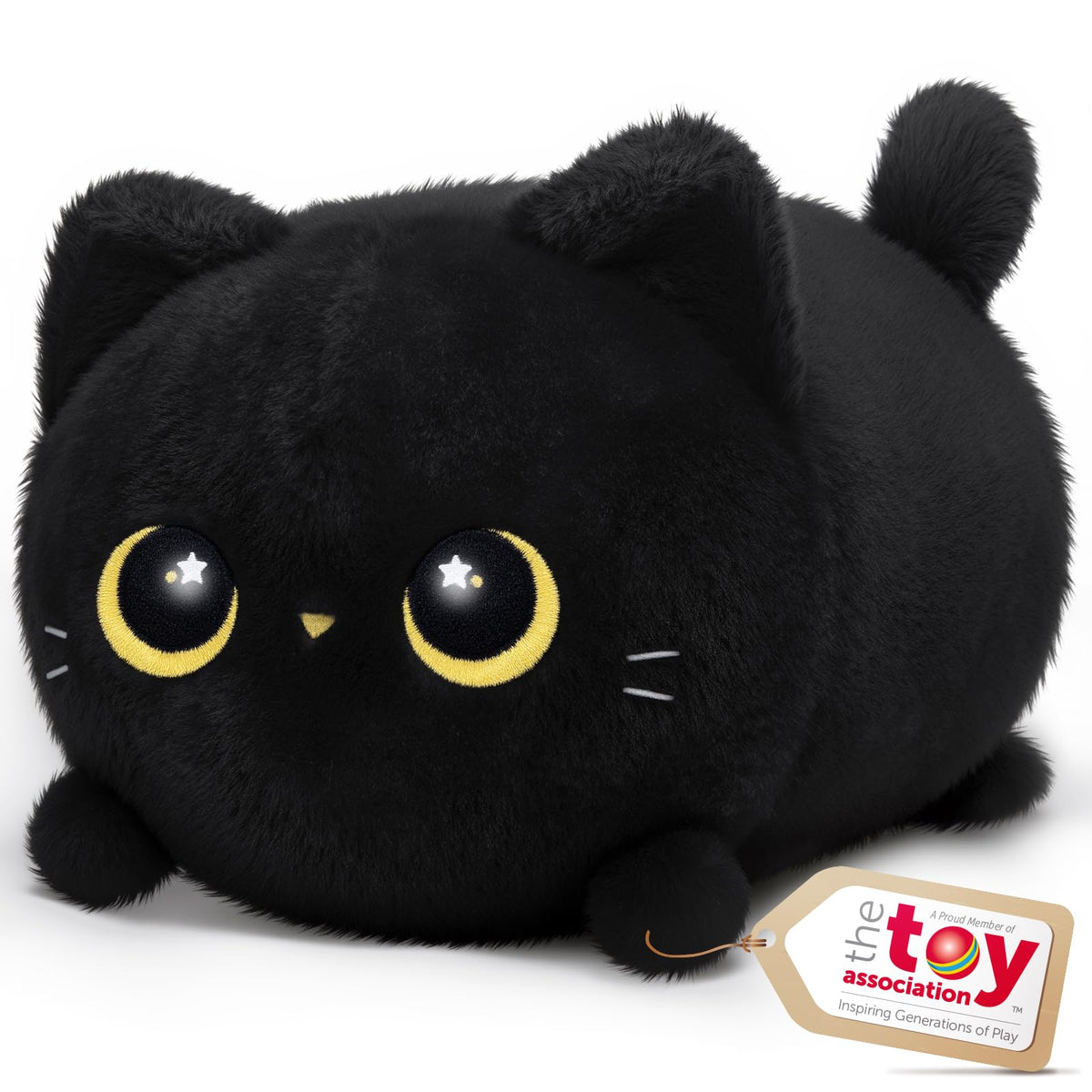 Mewaii Black Cat Plush 16inch with soft fabric for cozy snuggles.