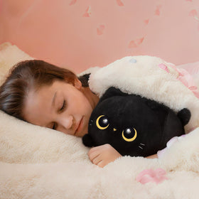 Mewaii cuddle pillow plushie ready to accompany reading or travel.