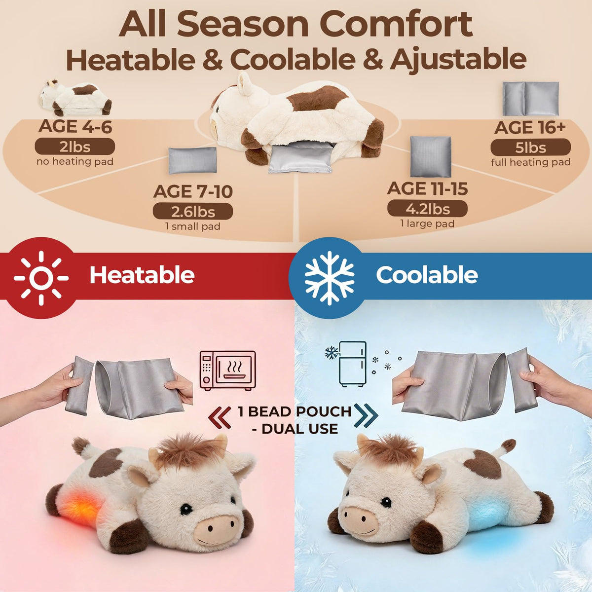 Mewaii fixed bead-filled limbs help maintain pose for steady support