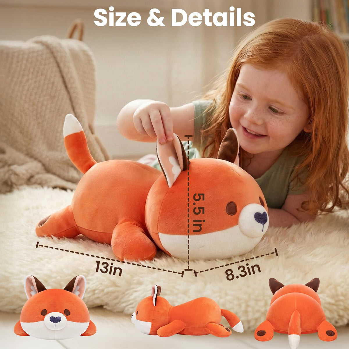 Mewaii fox plush easy care: machine wash on delicate cycle