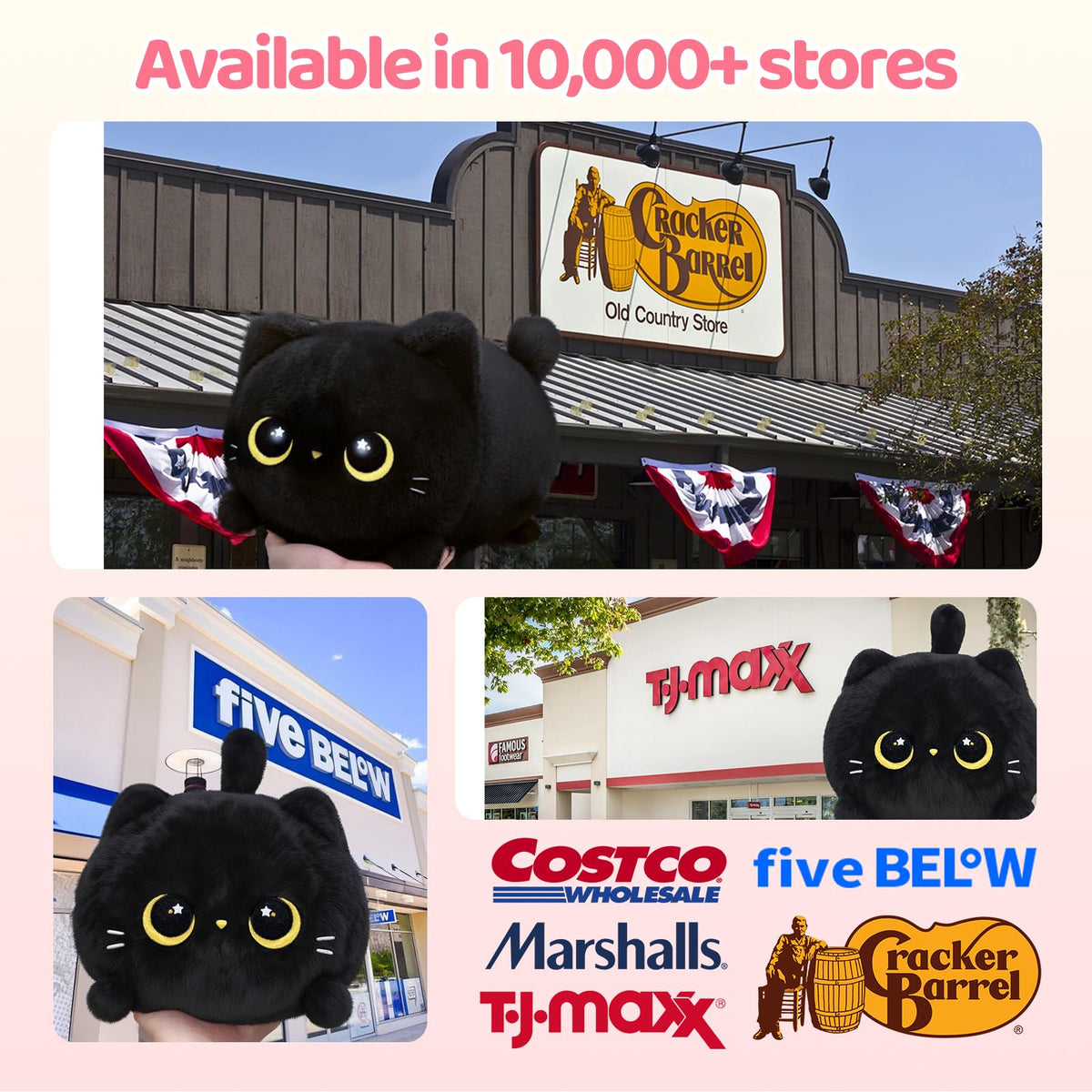 Mewaii gift-ready black cat plush suitable for birthdays and holidays.