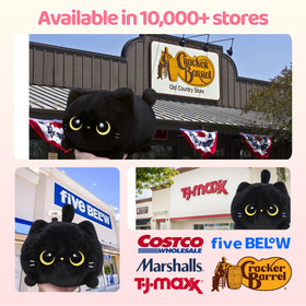 Mewaii gift-ready black cat plush suitable for birthdays and holidays.