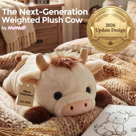 Mewaii weighted cow plush makes a warm gift for kids or adults
