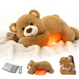 Mewaii heated weighted bear plush, 23inch, ideal for cozy year-round hugs.