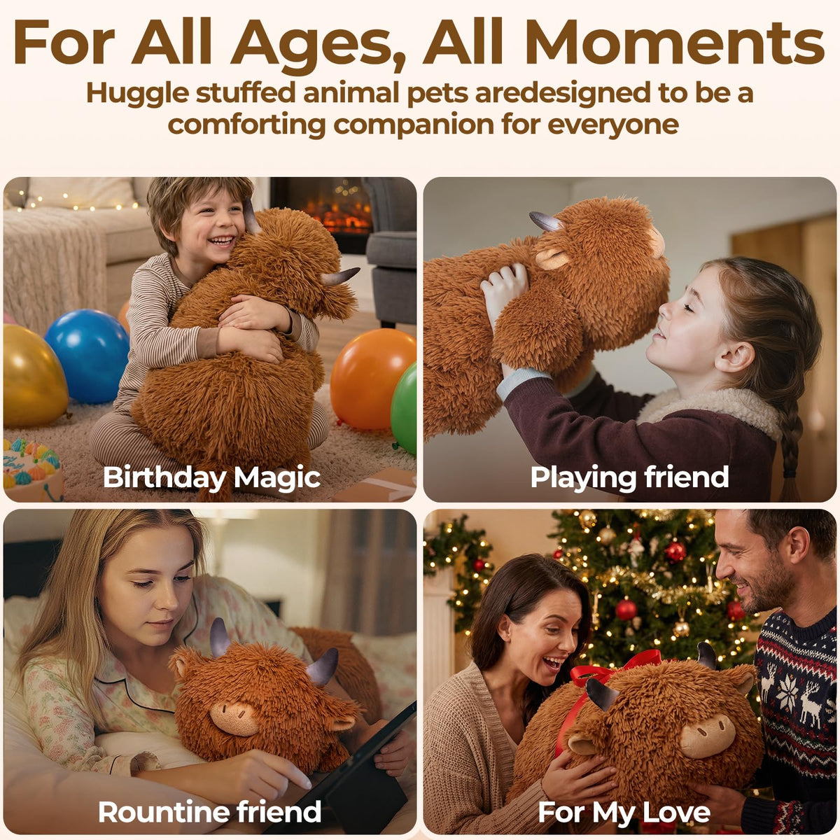 Mewaii Highland Cow 23-inch plush for large-size cuddle
