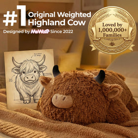 Mewaii Highland Cow plush embroidery detail for a realistic look