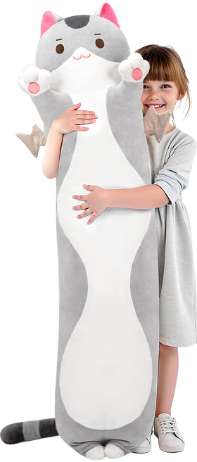 Mewaii long cat plush 36in full-body cuddle companion.