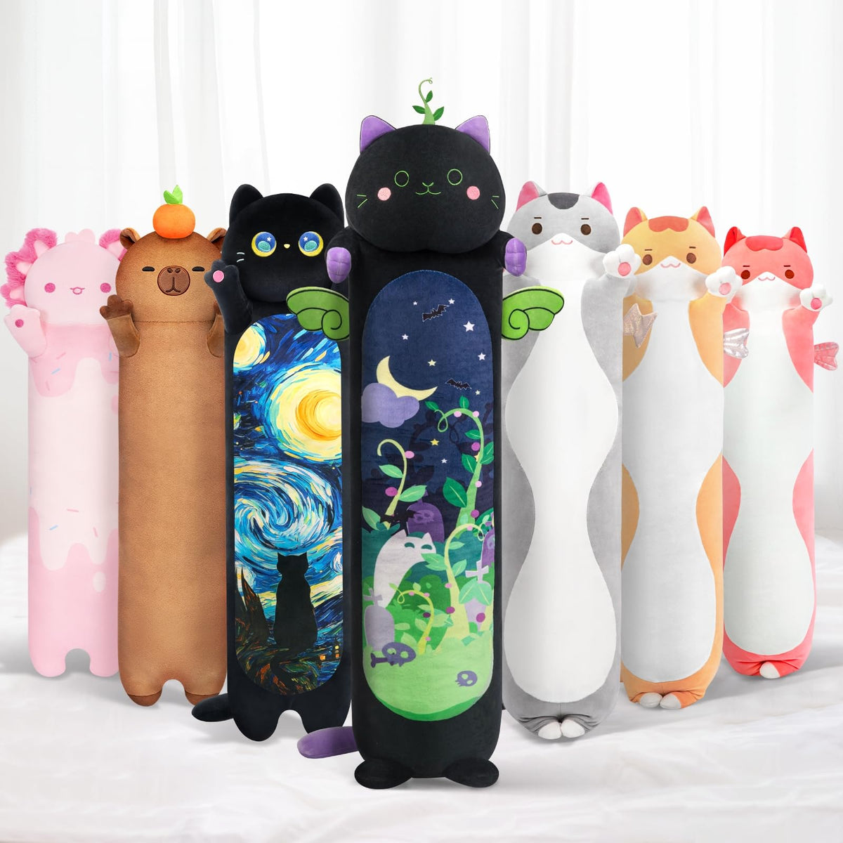 The Mewaii Long Cat Plush 50cm size for cozy cuddles and versatile support.