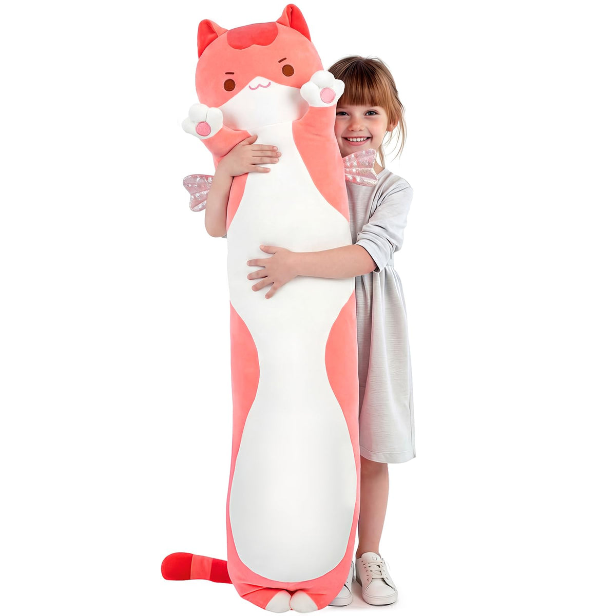 Mewaii Long Cat Plush 50cm size for cozy hugging and versatile lounging.