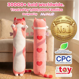 Mewaii Long Cat Plush 70cm full shot highlights oversized comfort for lounging