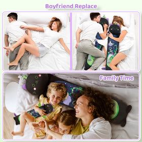 Mewaii Long Cat Plush 90cm serves as a comfy sleep pillow and cuddle buddy.