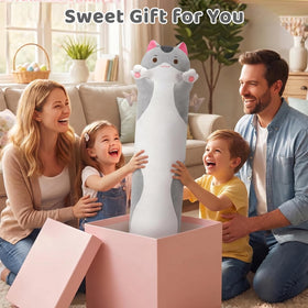 Mewaii Long Cat Plush friendly face boosts mood