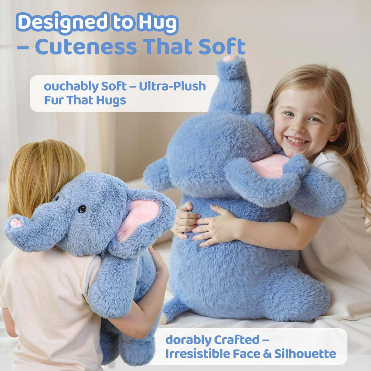 Ultra-soft cotton fabric of the Mewaii plush feels gentle to touch.