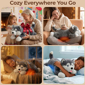 Mewaii weighted dog plush 23-inch size fits desks beds living spaces.