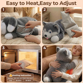 Mewaii weighted dog plush uses fire-resistant glass bead inner pouch for safe warmth.