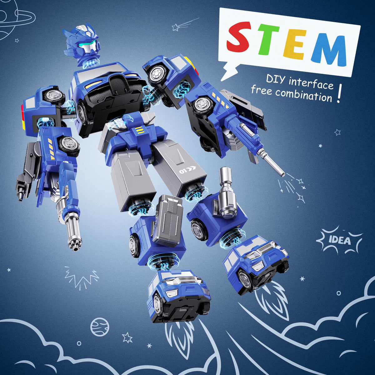 MEWOCHEE 5-in-1 transform toy magnetic parts for easy DIY assembly