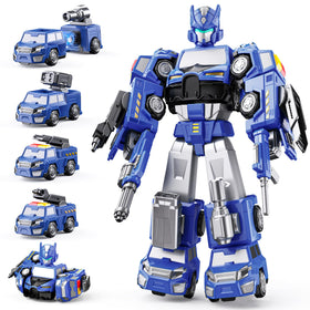 MEWOCHEE 5-in-1 transform toy police vehicle for imaginative police-themed play