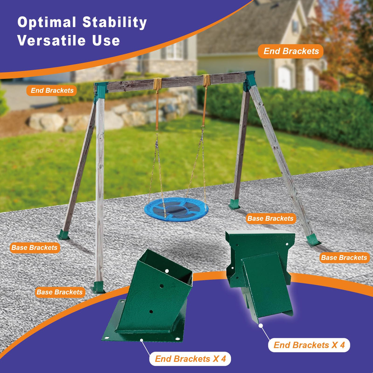 MEWSDEN corrosion-resistant metal brackets protect frames against rust during outdoor use.