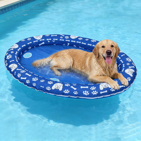 Mewtogo anti-tear oxford dog pool float 63in, durable pool companion.
