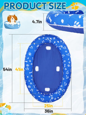MEWTOGO 54in dog pool raft ready for easy deflation and storage.