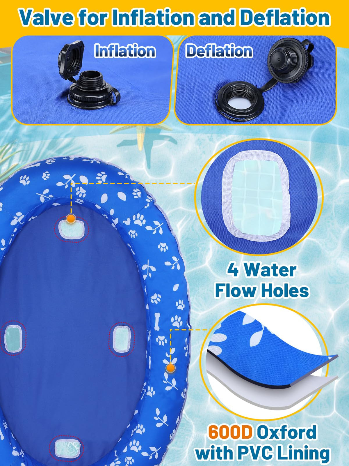 MEWTOGO stable buoyant raft ideal for pool and lake rest.
