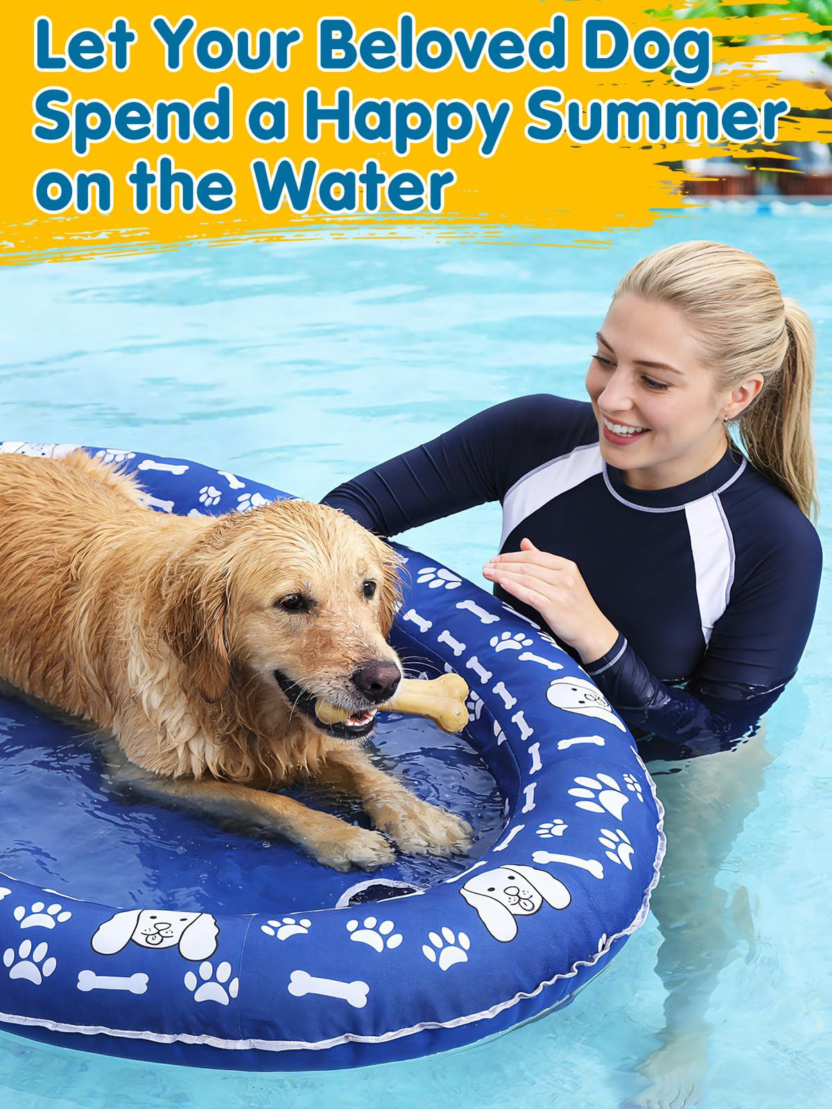 Water flow holes help keep dogs cool while floating.