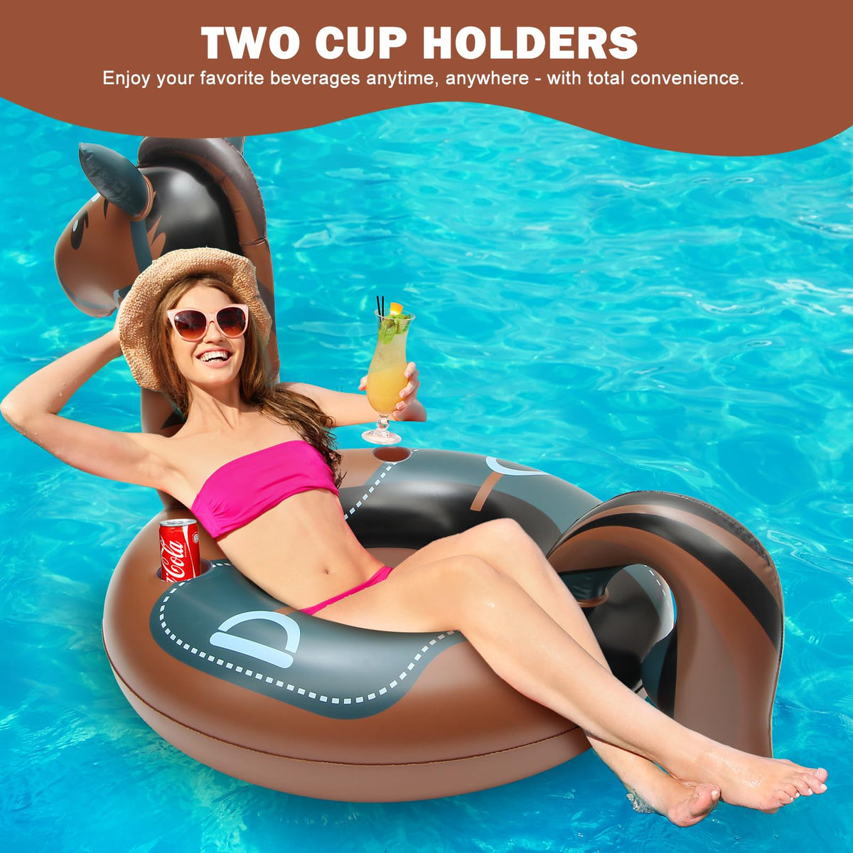 MewVeer brown horse float supports up to 150 kg for adults.