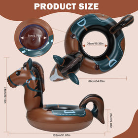 MewVeer brown horse float close-up of the leak-proof inflation port.