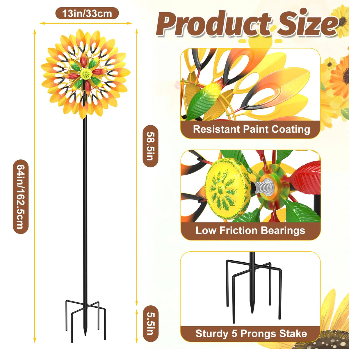 MeyRolizn metal windmill pinwheel provides durable outdoor yard art for weathered settings.