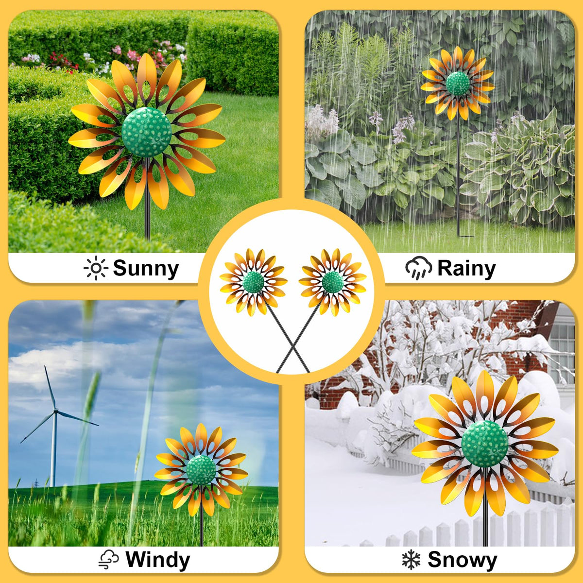MeyRolizn wind spinner features weather-resistant coating.