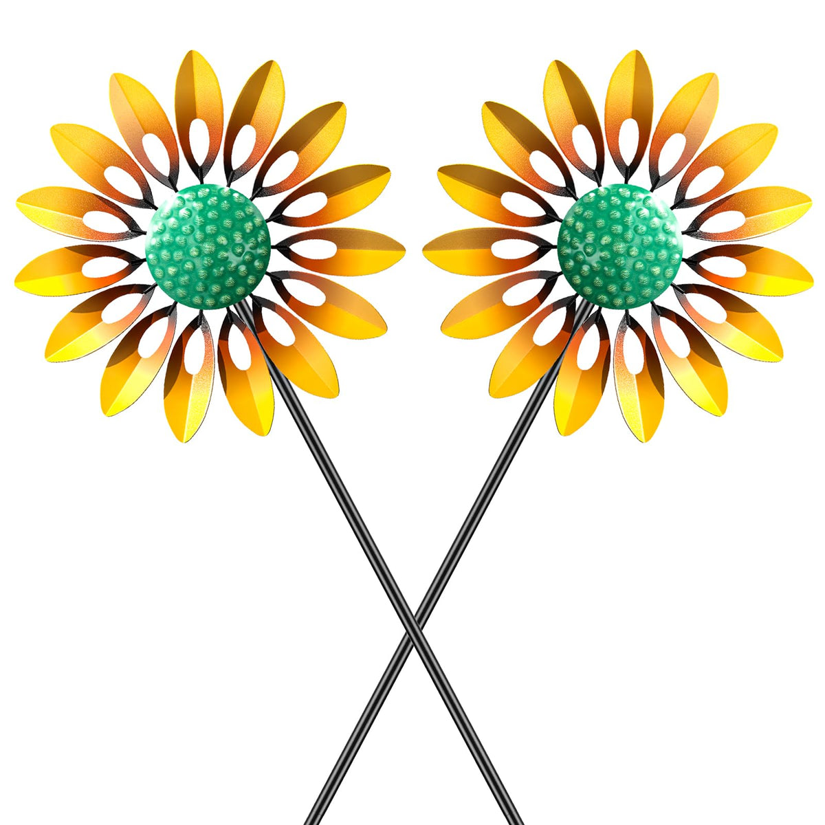 MeyRolizn wind spinner with stake demonstrates easy installation.