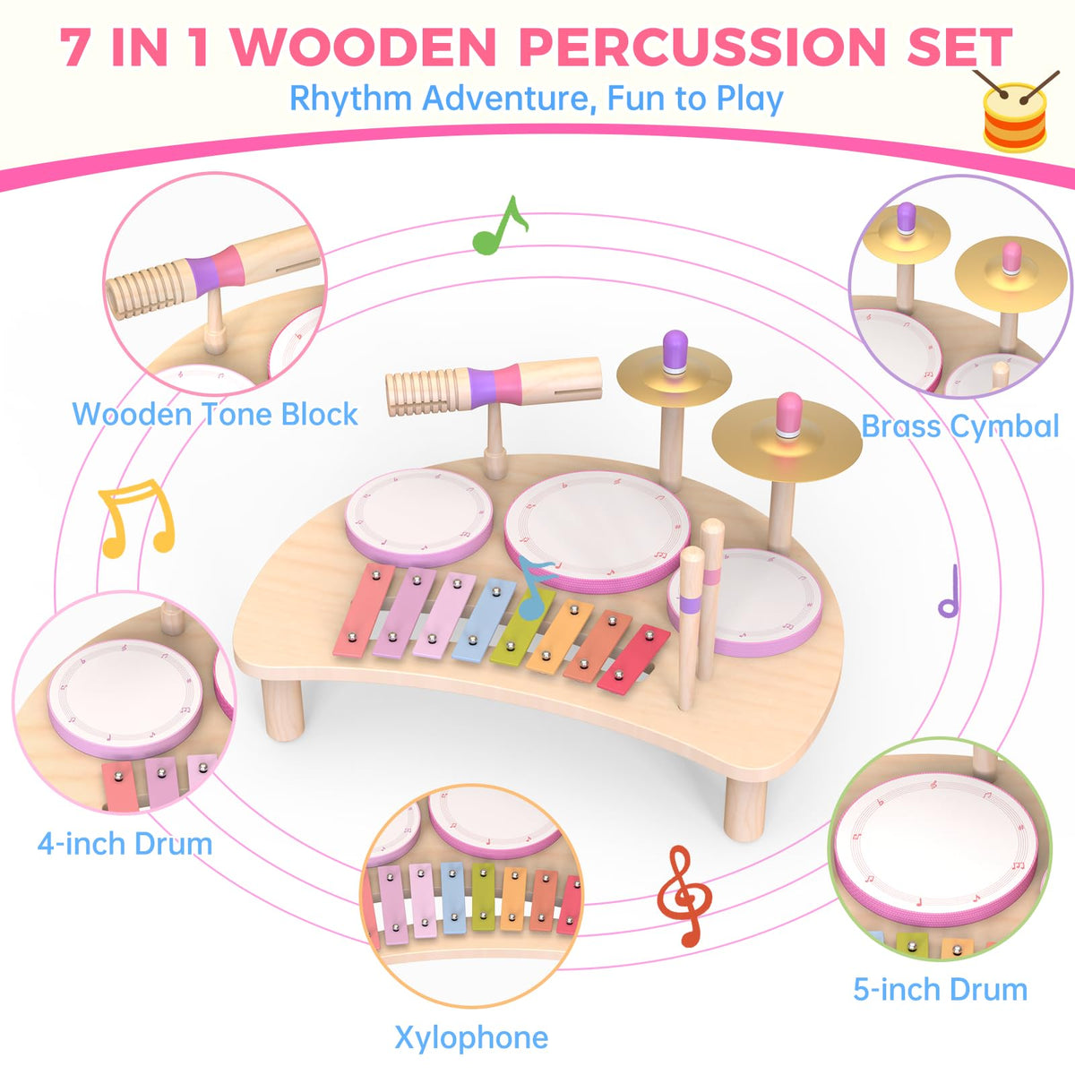 Meytccve baby drum set non-toxic materials ensure safe play