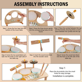 Meytccve Toddlers Drum Set with xylophone, builds rhythm sense through joyful tapping.