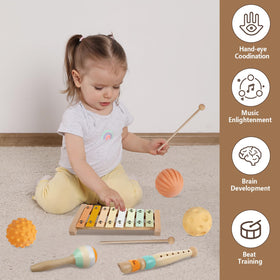 Meytccve wooden musical instruments including xylophone for early rhythm