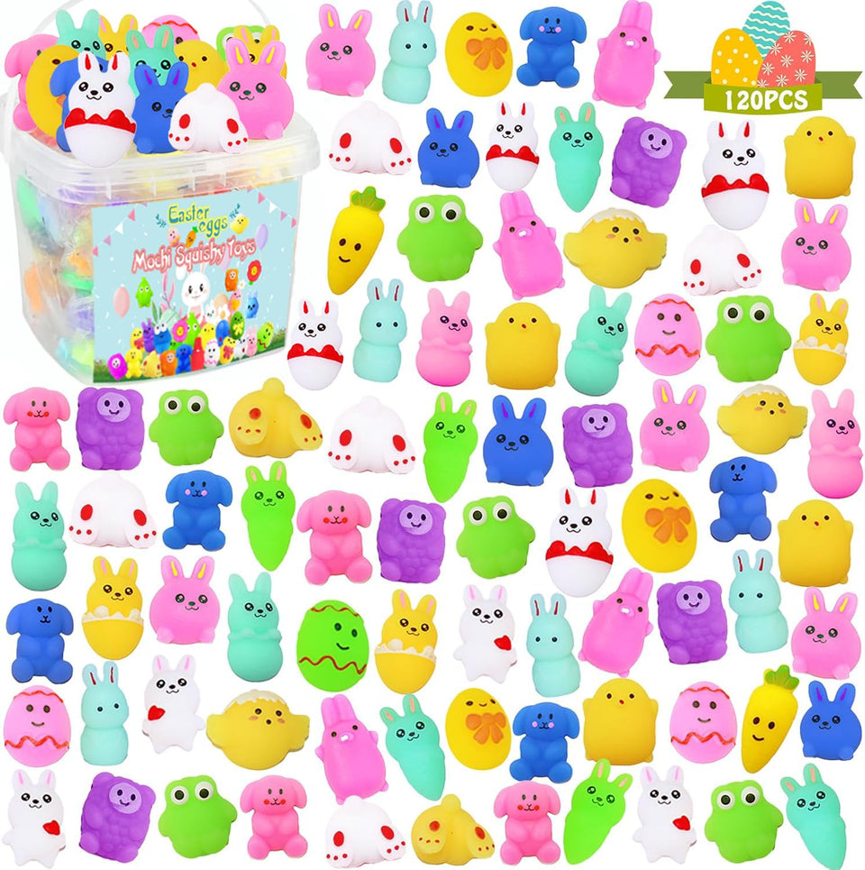 MEZHOBBY Easter Mochi squishy pack promotes tactile fun and soothing sensory play for kids.