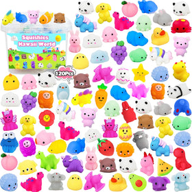 MEZHOBBY Mochi storage box with colorfully themed squishies keeps play tidy and portable.