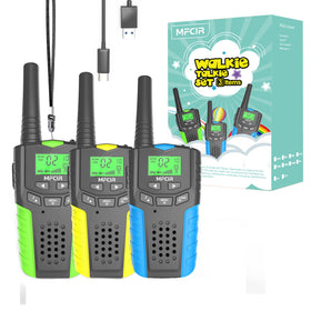 Mfcir kids walkie talkies rechargeable pack front view for extended outdoor play