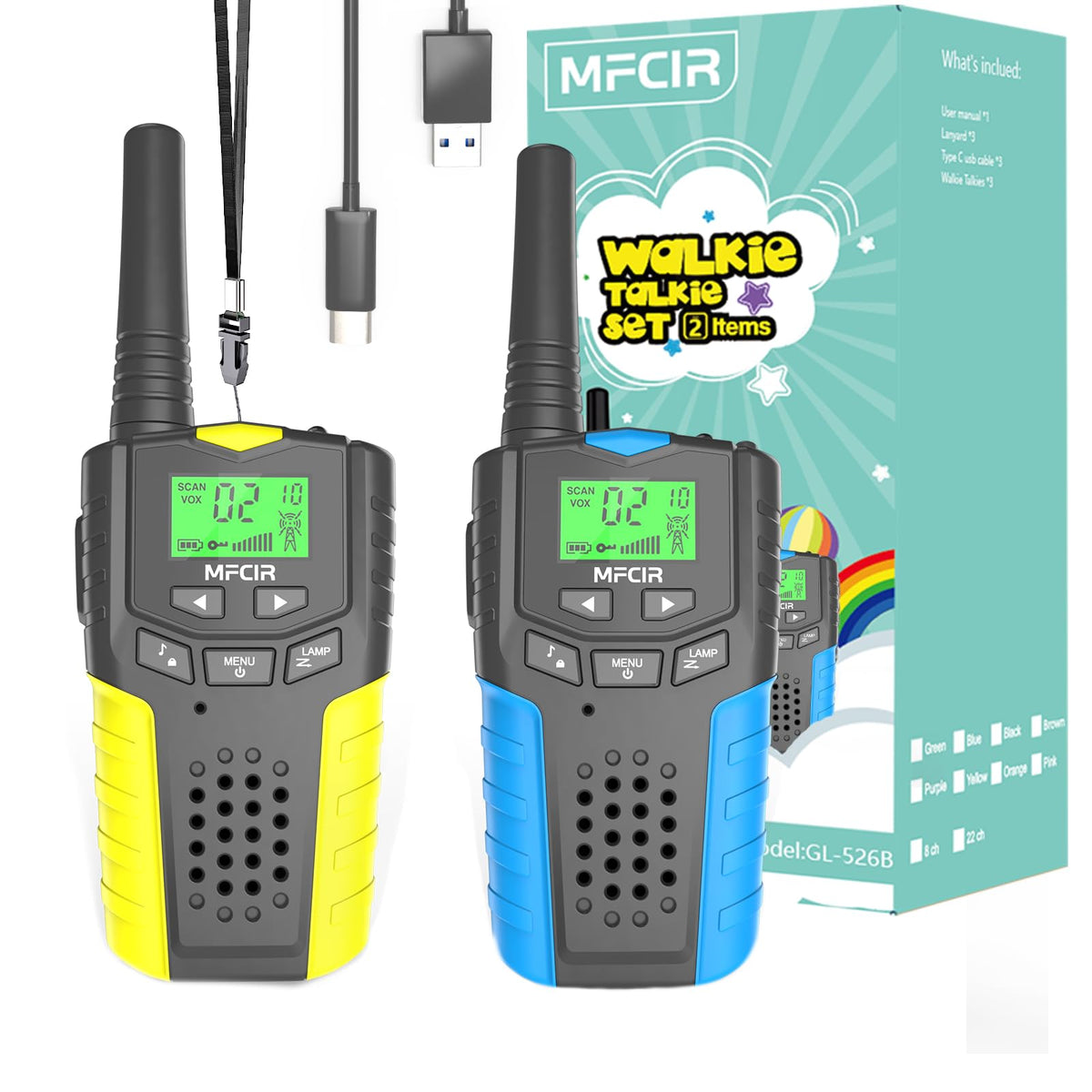 Mfcir kid walkie-talkies rechargeable pack demonstrates extended playtime with a 1000mAh battery.