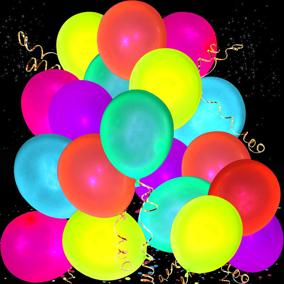 MFLUEEWR 310-pack neon balloons ready for vibrant neon party decorations.