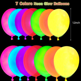 MFLUEEWR glow-in-the-dark balloons brighten rooms under UV black light.