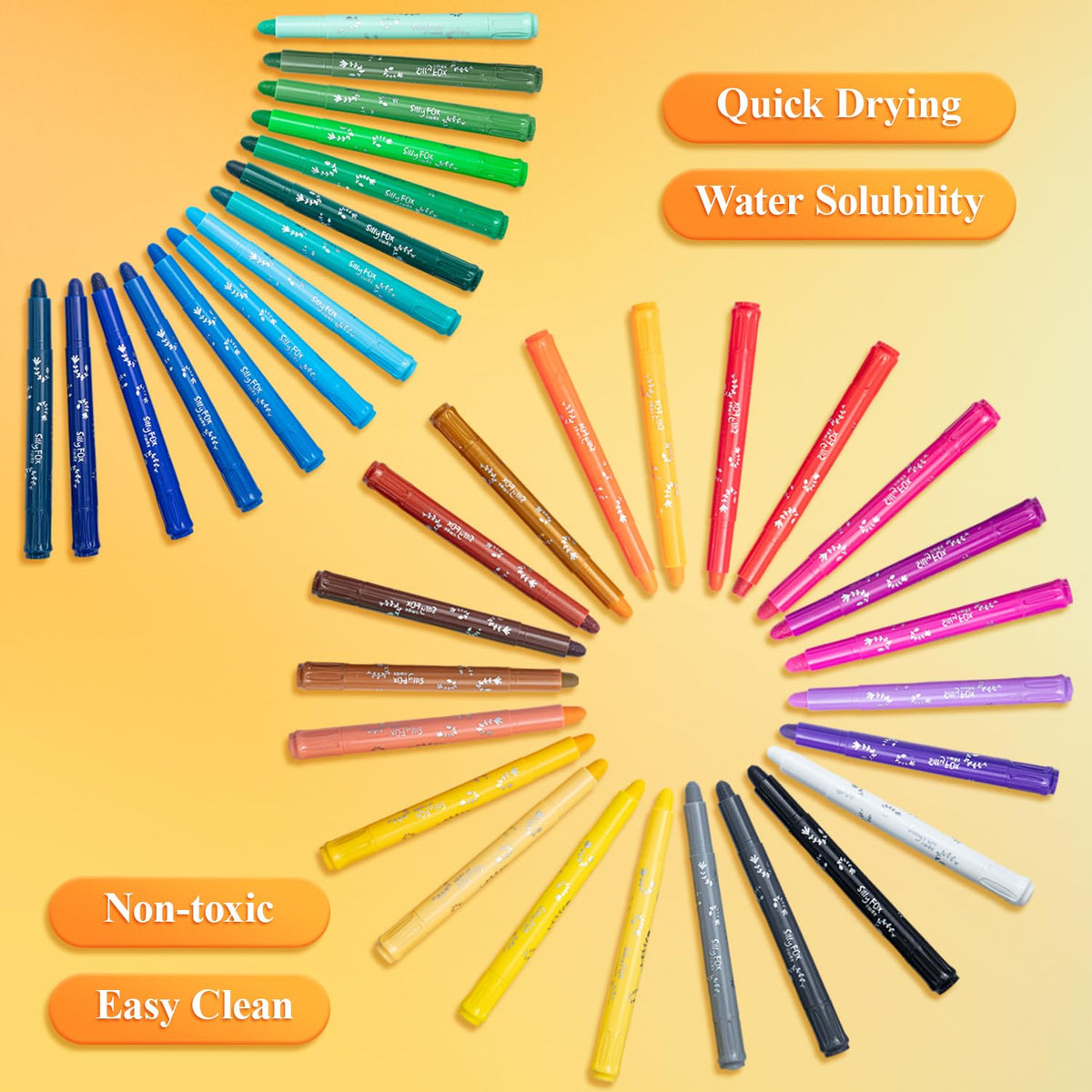 M G 36 color tempera swatch shows vibrant hues ideal for bold art